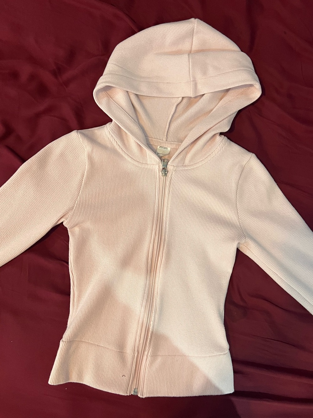 Golly Hicks Waffle Pink Zip-up Hoodie